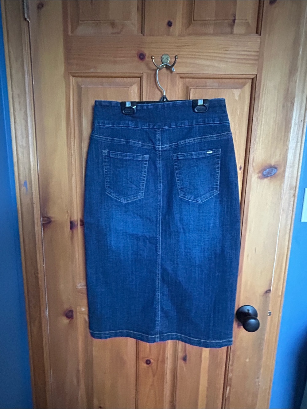 Classic Dark Blue Denim Pencil Skirt